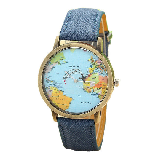 Fashion Global Travel Map Watch