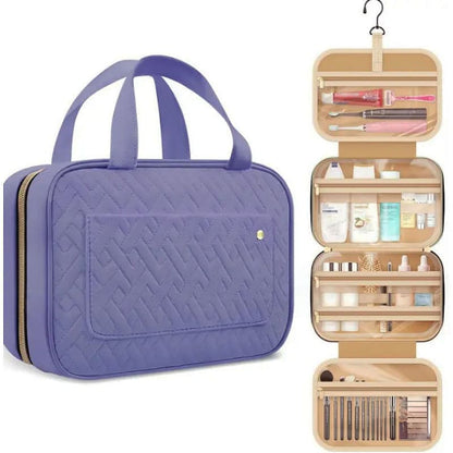 Stylish Makeup Cosmetic Bag & Toiletry Bag with Hanging Hook, The Perfect Travel Companion