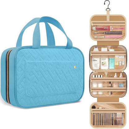 Stylish Makeup Cosmetic Bag & Toiletry Bag with Hanging Hook, The Perfect Travel Companion