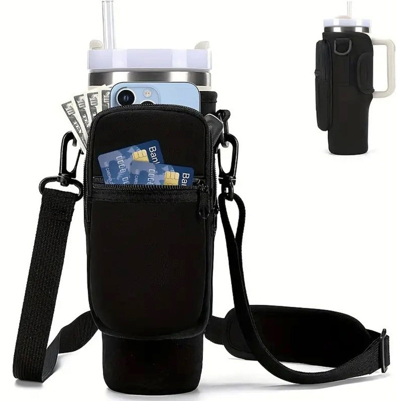 Stylish Water Bottle Carrier Bag with Phone Pocket for Stanley 40oz Tumbler